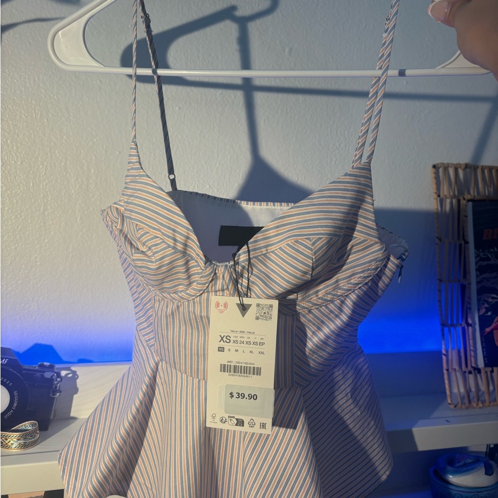 ZARA Striped Spaghetti Strap Top